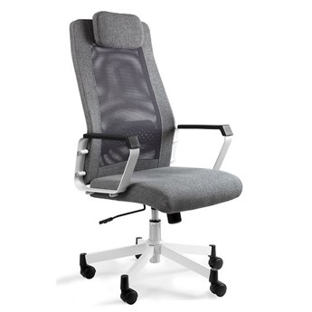 Krzesło biurowe obrotowe Fox biały/szary