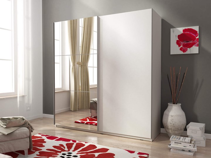 Szafa przesuwna MIKA II 150 Kolor do wyboru Wysokość 214 cm Płyta MDF Metal Głębokość 63 cm Płyta laminowana Szerokość 150 cm Rodzaj drzwi Przesuwne Styl Nowoczesny