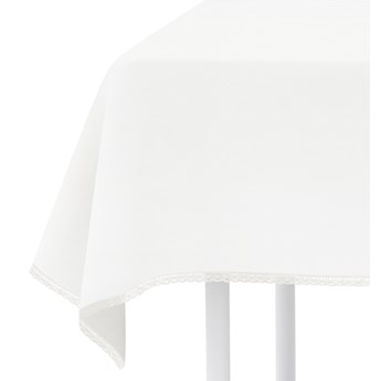 Obrus ANDER biały z koronką 130x180 cm - Homla