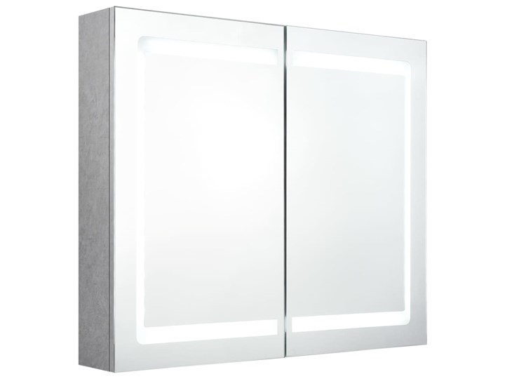 vidaXL Szafka łazienkowa z lustrem i LED, szarość betonu, 80x12x68 cm Płyta MDF Kategoria Szafki stojące Szafki Wiszące Szkło Rodzaj frontu Drzwiczki