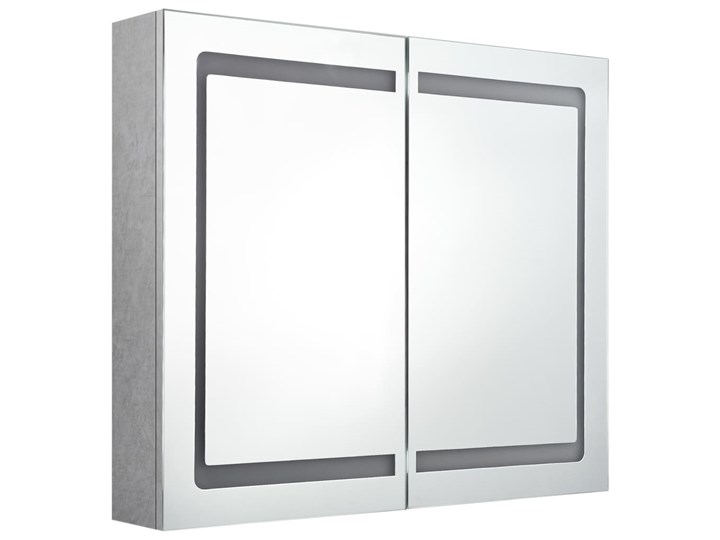 vidaXL Szafka łazienkowa z lustrem i LED, szarość betonu, 80x12x68 cm Wiszące Szkło Szafki Płyta MDF Kategoria Szafki stojące