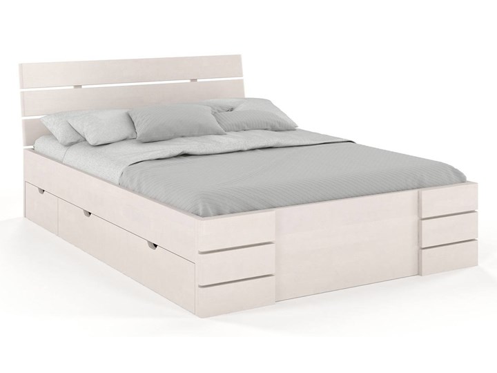 Łóżko drewniane bukowe Visby Sandemo High Drawers (z szufladami) Drewno Styl Tradycyjny Łóżko tapicerowane Kategoria Łóżka do sypialni