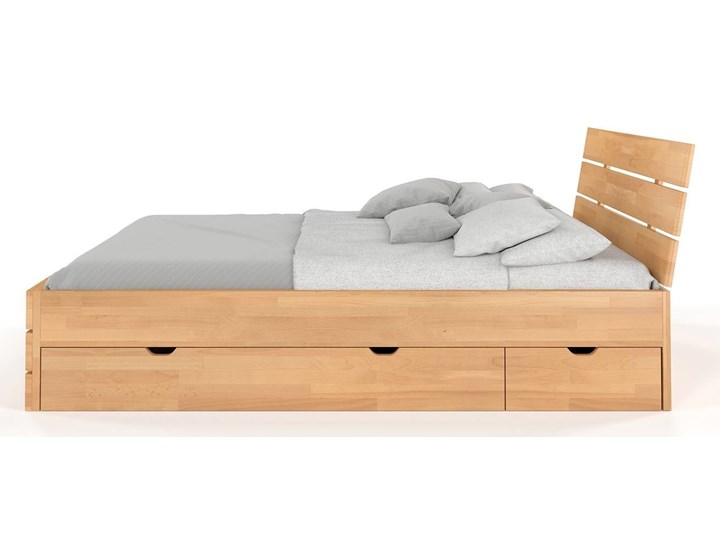 Łóżko drewniane bukowe Visby Sandemo High Drawers (z szufladami) Styl Tradycyjny Łóżko tapicerowane Drewno Kategoria Łóżka do sypialni