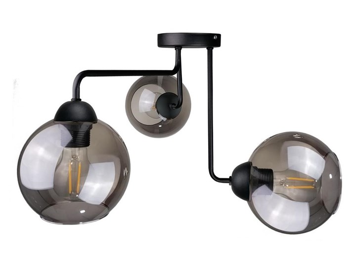 Żyrandol natynkowy OSMO 3xE27/60W/230V czarny Szkło Metal Kategoria Lampy sufitowe