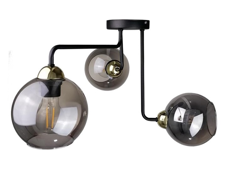 Żyrandol natynkowy OSMO 3xE27/60W/230V czarny/złoty Metal Szkło Kategoria Lampy sufitowe