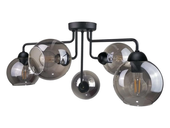 Żyrandol natynkowy OSMO 5xE27/60W/230V czarny Szkło Metal Kategoria Lampy sufitowe