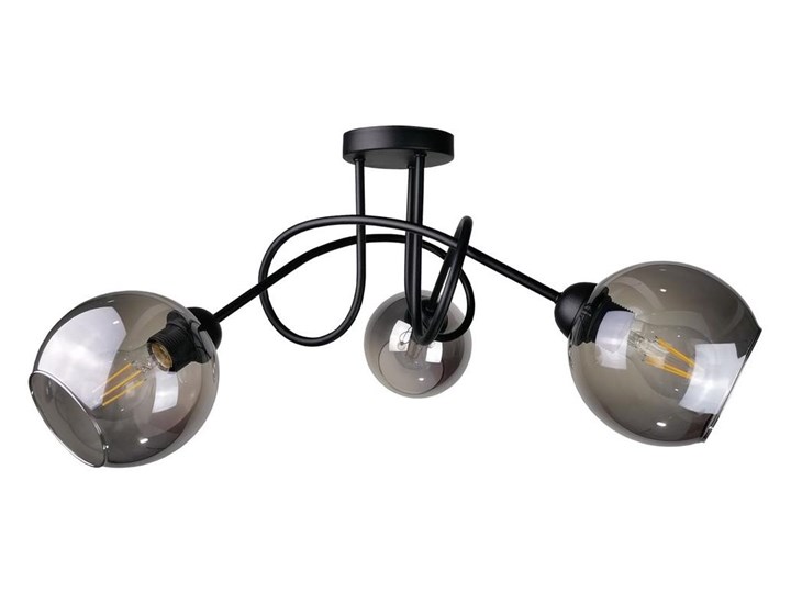 Żyrandol natynkowy RIN 3xE27/60W/230V czarny Metal Szkło Kategoria Lampy sufitowe