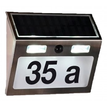 HI Solarny, podświetlany numer domu z LED, srebrny