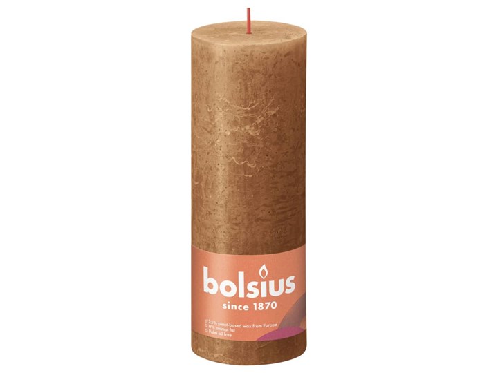 Bolsius Świece pieńkowe Shine, 4 szt., 190x68 mm, korzenny brąz Kategoria Świeczniki i świece