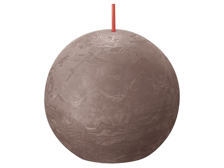 Bolsius Rustykalne świece kule Shine, 6 szt., 76x190 mm, taupe Świeca Kategoria Świeczniki i świece Kolor Beżowy