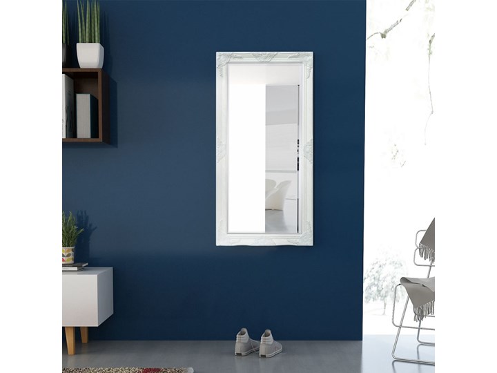 vidaXL Lustro ścienne w stylu barokowym, 120x60 cm, białe Kolor Biały Lustro z ramą Prostokątne Pomieszczenie Garderoba
