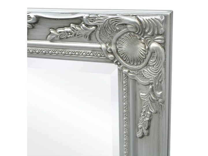 vidaXL Lustro ścienne w stylu barokowym, 120x60 cm, srebrne Prostokątne Lustro z ramą Kolor Srebrny