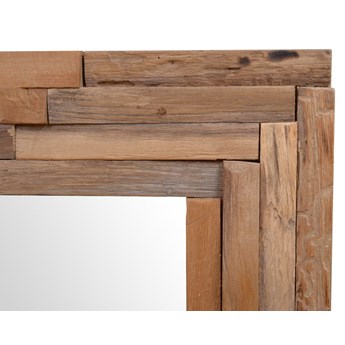 vidaXL Lustro dekoracyjne, drewno tekowe, 60 x 60 cm, kwadratowe