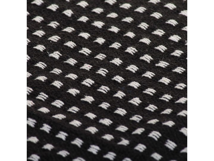 vidaXL Bawełniana narzuta w kratkę, 220 x 250 cm, czarna Bawełna 220x250 cm Kolor Czarny