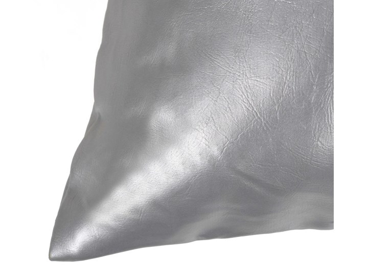 vidaXL 2-częściowy zestaw poduszek, PU, 60x60 cm, srebrny Bawełna Styl Glamour Kwadratowe Poszewka dekoracyjna Poliester Wzór Jednolity