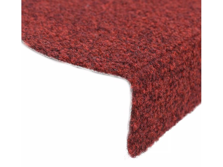 vidaXL Samoprzylepne nakładki na schody, 15 szt., 56x17x3 cm, czerwone Bawełna Nakładki schodowe Syntetyk Kolor Czerwony Nieregularny 17x56 cm Kategoria Dywany