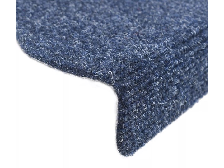 vidaXL Samoprzylepne nakładki na schody, 56x17x3 cm, niebieskie Bawełna Syntetyk Nieregularny Nakładki schodowe 17x56 cm Kategoria Dywany Wzór Jednobarwny