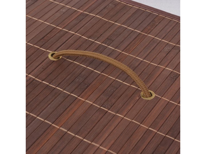 vidaXL Bambusowy kosz na pranie, prostokątny, brązowy Drewno Tkanina Kategoria