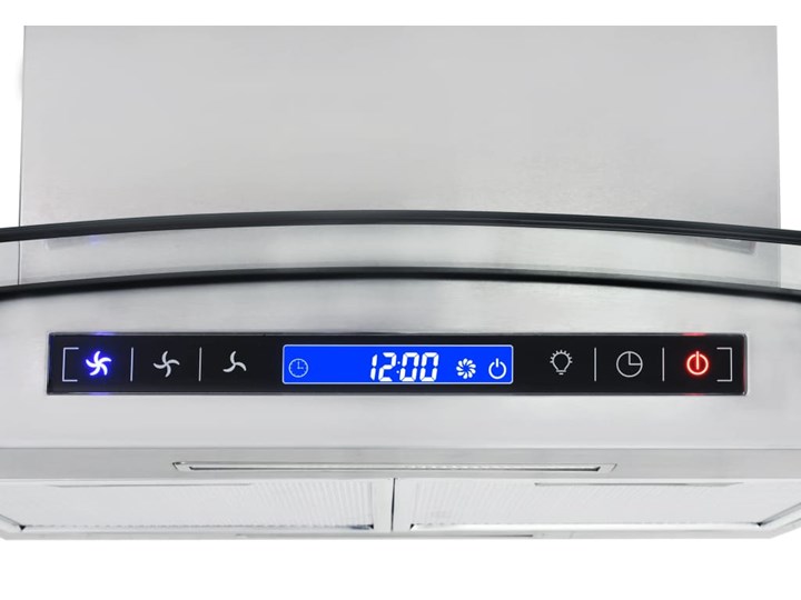 vidaXL Okap z dotykowym wyświetlaczem, 90 cm, LCD i LED, 756 m³/h Kategoria Okapy