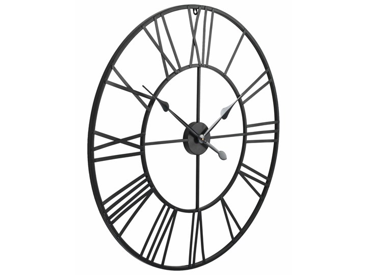 vidaXL Zegar ścienny, mechanizm kwarcowy, vintage, metal, 80 cm, XXL Kolor Czarny Okrągły Kategoria Zegary