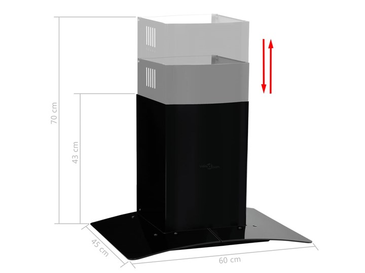 vidaXL Ścienny okap kuchenny, stal nierdzewna, 756 m³/h, 60 cm, czarny Okap przyścienny Kategoria Okapy