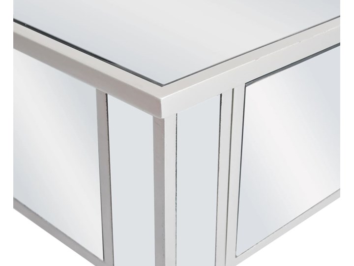 vidaXL Lustrzany stolik typu konsola, MDF i szkło, 106,5x38x76,5 cm Z szufladą Płyta MDF Szerokość 106 cm Głębokość 38 cm Wysokość 77 cm Kolor Biały