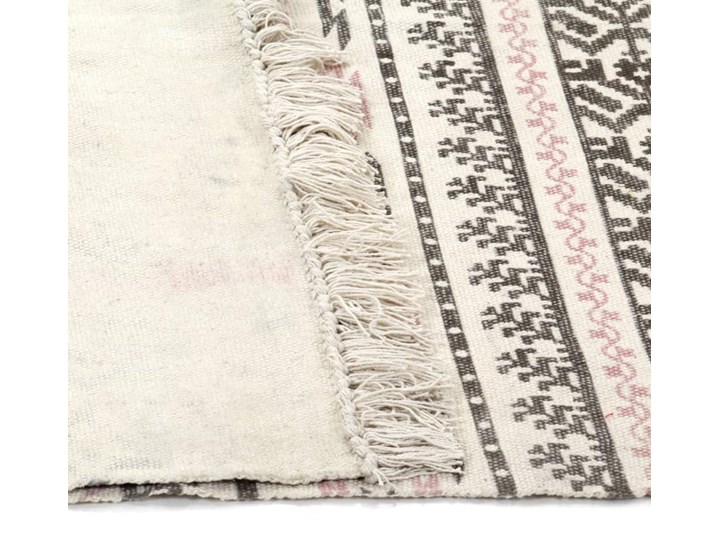 vidaXL Dywan typu kilim, bawełna, 120 x 180 cm, szaro-różowy ze wzorem Dywany Pomieszczenie Sypialnia 120x180 cm Prostokątny Pomieszczenie Salon