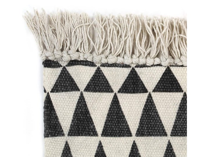 vidaXL Dywan typu kilim, bawełna, 160 x 230 cm, czarno-biały ze wzorem Dywany 160x230 cm Prostokątny Kolor Czarny Pomieszczenie Salon