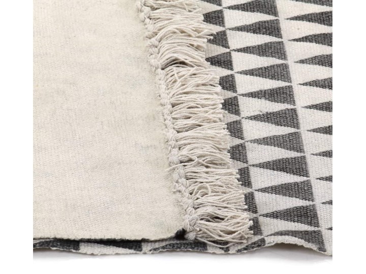 vidaXL Dywan typu kilim, bawełna, 160 x 230 cm, czarno-biały ze wzorem Dywany 160x230 cm Prostokątny Kolor Czarny Wzór Z nadrukiem