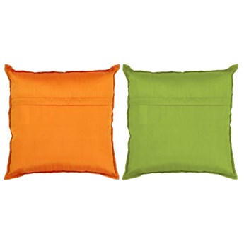 vidaXL Poduszki patchworkowe, 2 szt., 45x45 cm, pomarańczowa i zielona