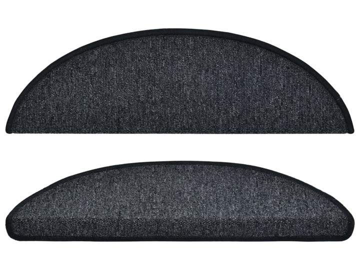 vidaXL Nakładki na schody, 15 szt., 56 x 17 x 3 cm, antracytowe 17x56 cm Syntetyk Wzór Jednobarwny Nieregularny Nakładki schodowe Kolor Szary