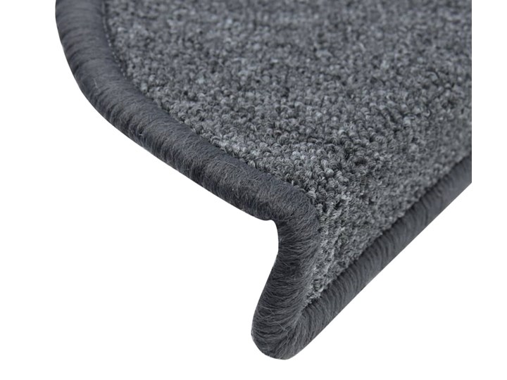 vidaXL Nakładki na schody, 15 szt., 56 x 17 x 3 cm, ciemnoszare Syntetyk Nieregularny Nakładki schodowe 17x56 cm Kategoria Dywany