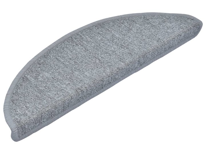 vidaXL Nakładki na schody, 15 szt., 56 x 17 x 3 cm, jasnoszare Syntetyk Nieregularny 17x56 cm Kategoria Dywany Nakładki schodowe Kolor Szary