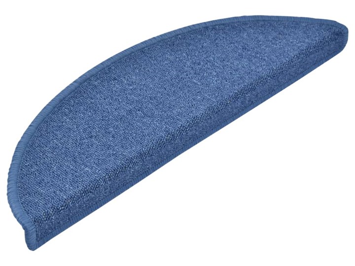 vidaXL Nakładki na schody, 15 szt., 56 x 17 x 3 cm, niebieskie Syntetyk Kategoria Dywany Nakładki schodowe Nieregularny 17x56 cm Wzór Jednobarwny