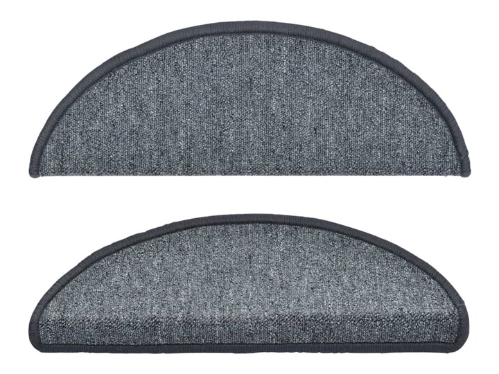 vidaXL Nakładki na schody, 15 szt., 65 x 24 x 4 cm, ciemnoszare 24x65 cm Syntetyk Nieregularny Nakładki schodowe Kategoria Dywany