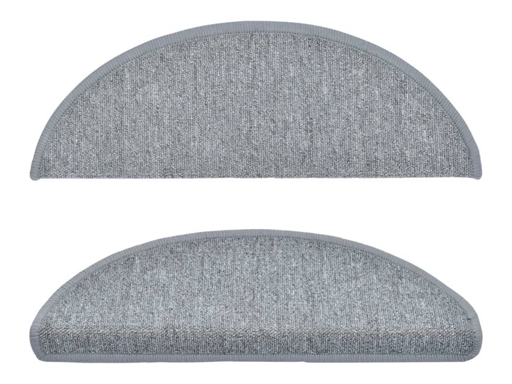 vidaXL Nakładki na schody, 15 szt., 65 x 24 x 4 cm, jasnoszare Syntetyk 24x65 cm Nieregularny Nakładki schodowe Kolor Szary