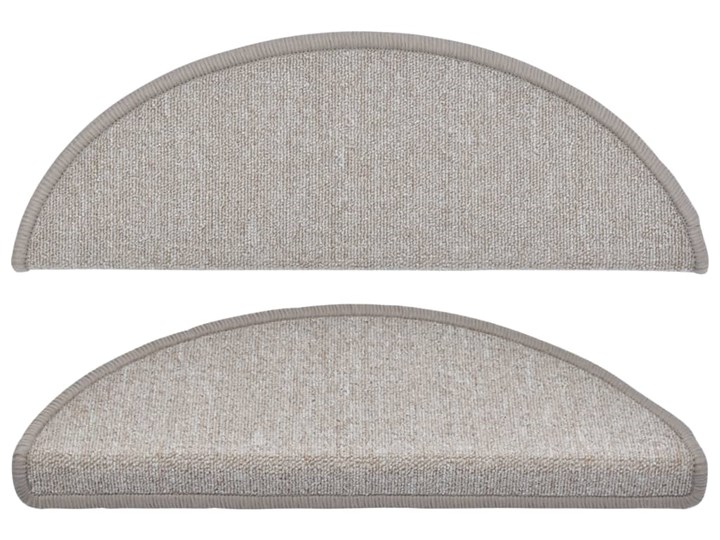 vidaXL Nakładki na schody, 15 szt., 65 x 24 x 4 cm, taupe Nakładki schodowe Nieregularny 24x65 cm Syntetyk Kolor Szary Kategoria Dywany