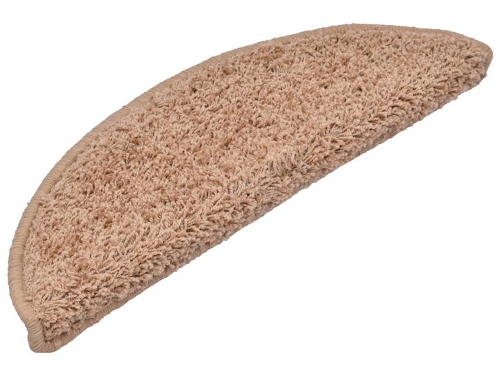 vidaXL Nakładki na schody, 15 szt., 56 x 20 cm, beżowe Syntetyk Nakładki schodowe Kategoria Dywany 20x56 cm Nieregularny Wzór Jednobarwny