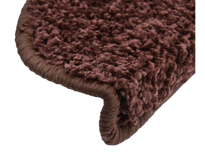 vidaXL Nakładki na schody, 15 szt., 56 x 20 cm, brązowe Kategoria Dywany 20x56 cm Syntetyk Nieregularny Nakładki schodowe Wzór Jednobarwny