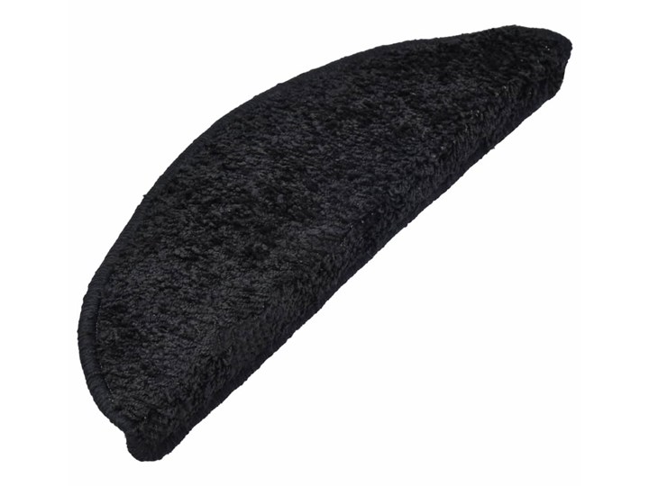 vidaXL Nakładki na schody, 15 szt., 65 x 25 cm, czarne Syntetyk 25x65 cm Nakładki schodowe Kolor Czarny Nieregularny Wzór Jednobarwny