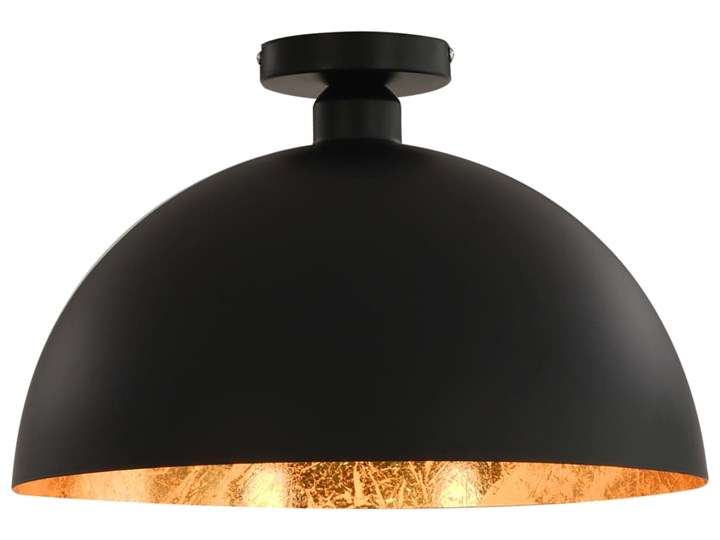 vidaXL Lampy sufitowe, 2 szt., czarno-złote, półkoliste, E27 Metal Kolor Czarny Styl Nowoczesny