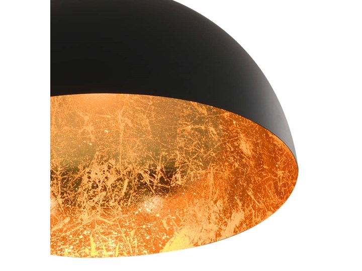 vidaXL Lampy sufitowe, 2 szt., czarno-złote, półkoliste, E27 Styl Nowoczesny Metal Kolor Czarny