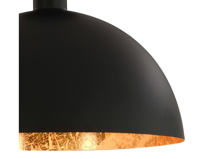 vidaXL Lampy sufitowe, 2 szt., czarno-złote, półkoliste, E27 Metal Styl Nowoczesny