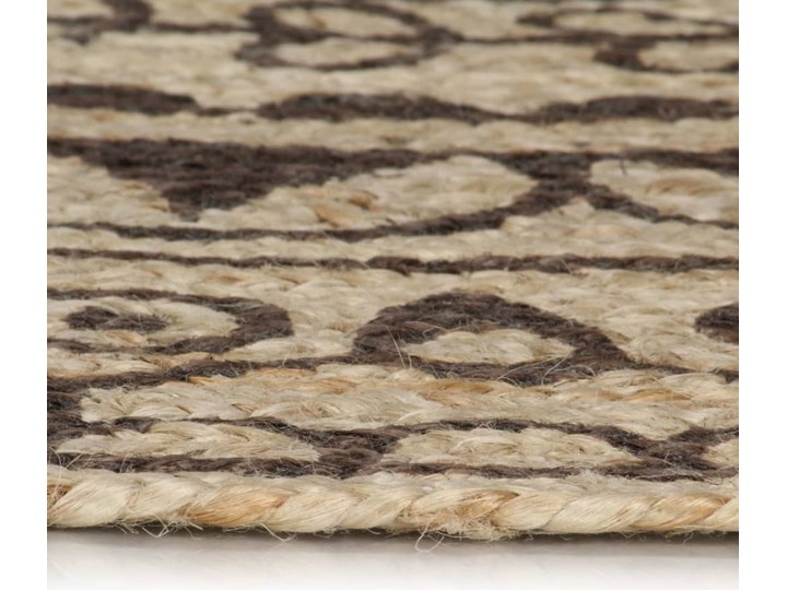 vidaXL Ręcznie wykonany dywanik, juta, ciemnobrązowy nadruk, 120 cm 120x120 cm Chodniki Dywany Dywaniki Okrągły Kategoria Dywany
