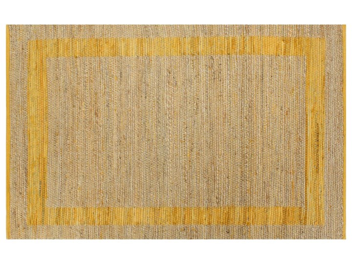 vidaXL Ręcznie wykonany dywan, juta, żółty, 80x160 cm Prostokątny Bawełna Dywany Kategoria Dywany