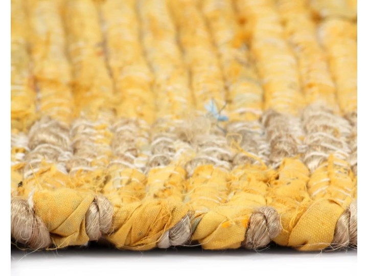 vidaXL Ręcznie wykonany dywan, juta, żółty, 80x160 cm Dywany Kategoria Dywany Bawełna Prostokątny Wzór Jednobarwny