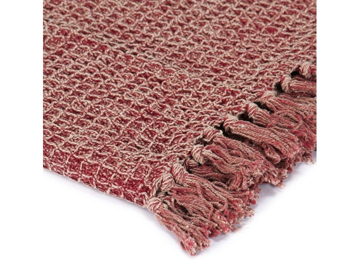 vidaXL Bawełniana narzuta, 160 x 210 cm, burgundowa Bawełna Koc 160x210 cm Kolor Bordowy Kategoria Koce i pledy