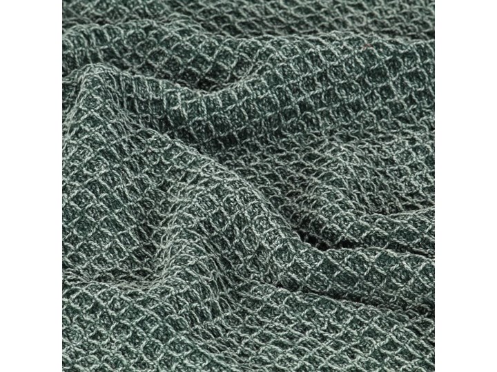 vidaXL Bawełniana narzuta, 220 x 250 cm, ciemnozielona Kolor Zielony 220x250 cm Koc Bawełna Kategoria Koce i pledy