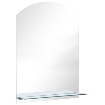 vidaXL Lustro ścienne z półką, 50x70 cm, hartowane szkło