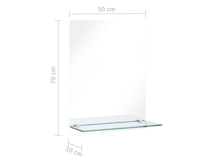 vidaXL Lustro ścienne z półką, 50x70 cm, hartowane szkło Lustro z półką Prostokątne Kategoria Lustra Pomieszczenie Garderoba